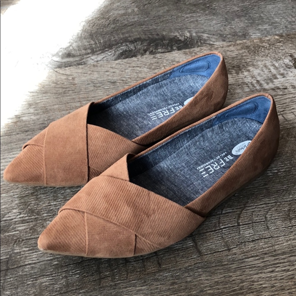 Dr schools shoes be free corduroy brown flats new